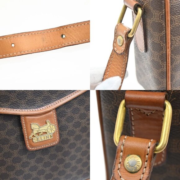 CELINE Macadam Pattern Horse Carriage Crossbody Shoulder Bag PVC Leather 31KA940 - Picture 16 of 16